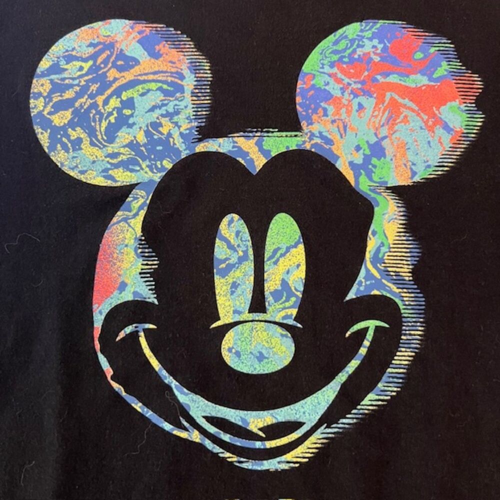 Mickey Disney Glitch T-shirt Size Medium Black